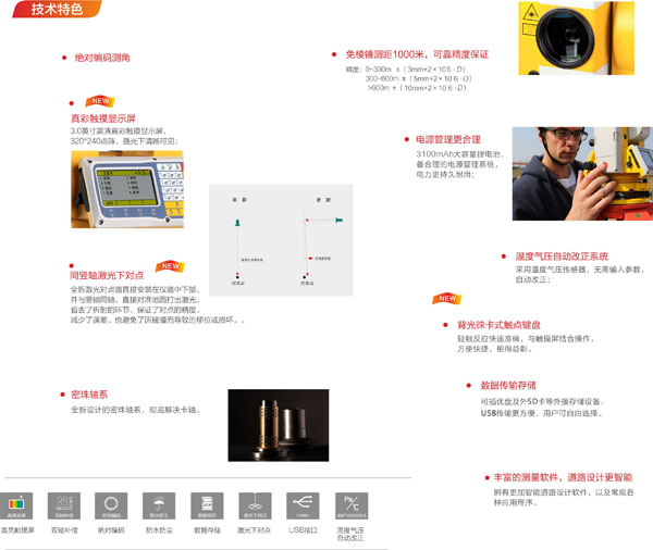 南方NTS-332R6M全站仪特色