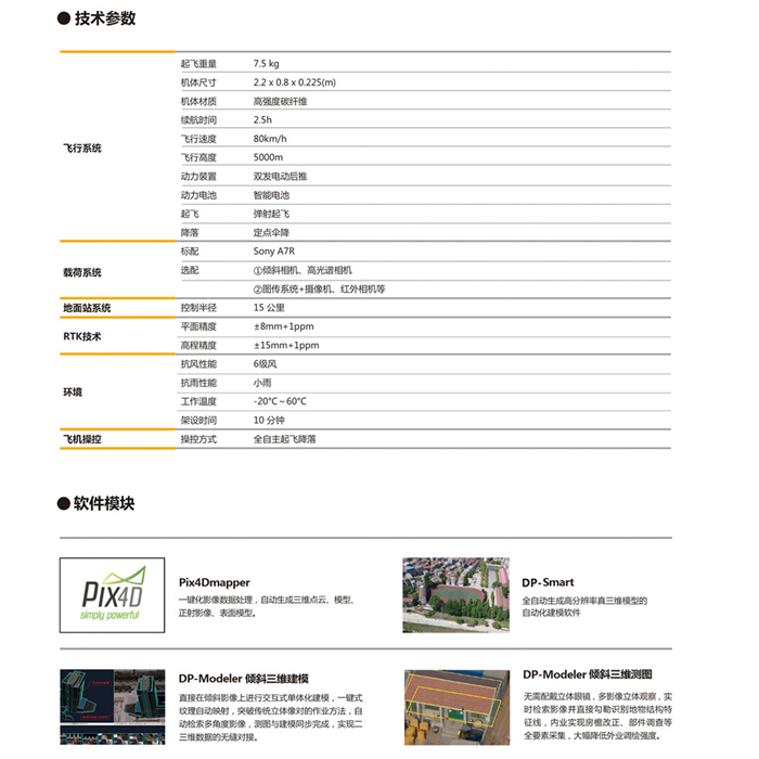 中海达iFly U5/U5R固定翼测绘无人机参数